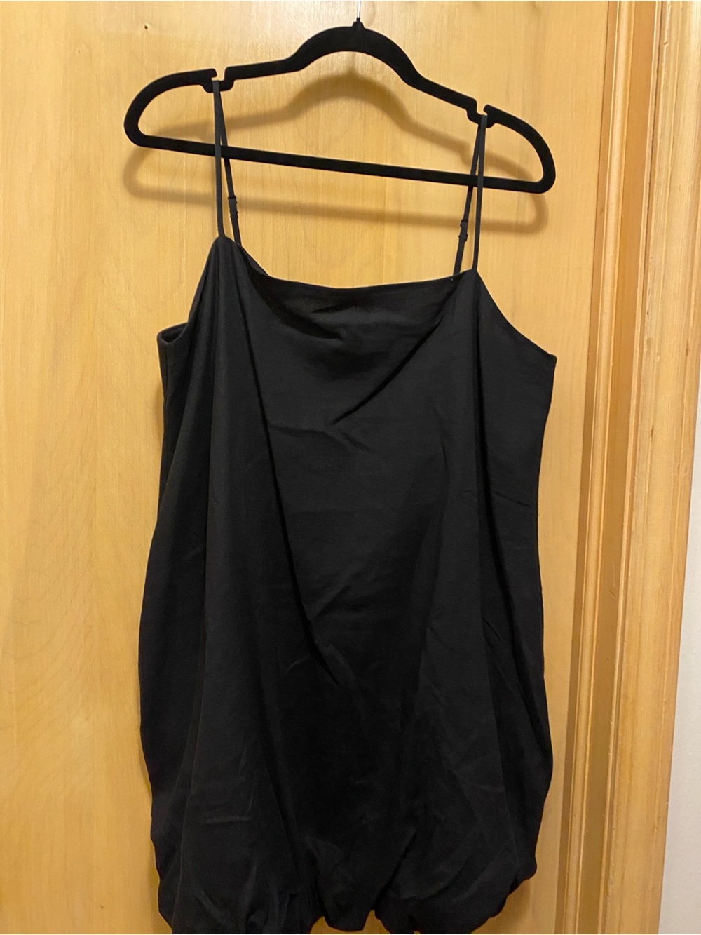 GAP Black Cowl-Neck Spaghetti Strap Balloon Dress